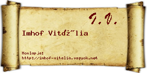 Imhof Vitália névjegykártya
